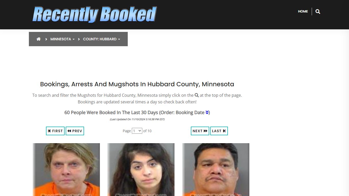 Bookings, Arrests and Mugshots in Hubbard County, Minnesota